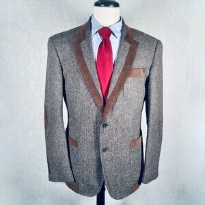 Work Rest Karma WRK Blazer Mens 40R Brown Gray Wool Sport Coat Jacket